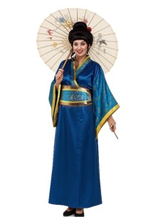 Déguisement de Geisha Bleu Taille M - de haute qualité, idéal pour le carnaval, les fêtes à thème et les événements spéciaux 2